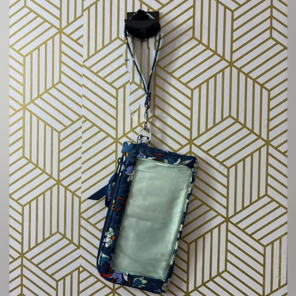 Vera Bradley Navy Floral Quilted Wristlet Wallet